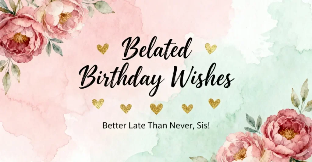 Belated Birthday Wishes for Sister by Relationship
