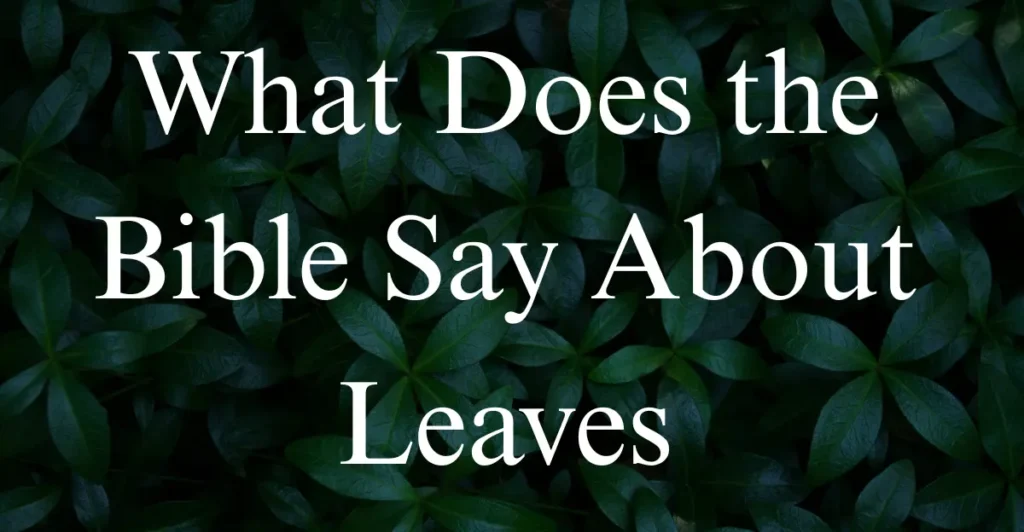 What Does the Bible Say About Leaves