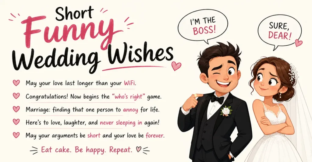 Short Funny Wedding Wishes
