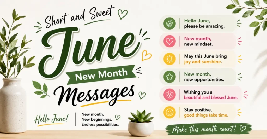Short and Sweet June New Month Messages