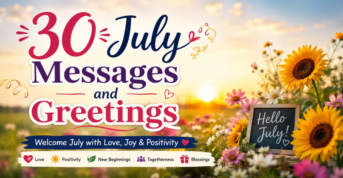 30 July Messages and Greetings